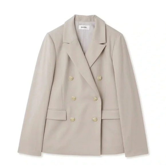 Snidel Khaki Double Breasted Women's Blazer Jacket Size Medium (1) Oversized - Picture 4 of 9